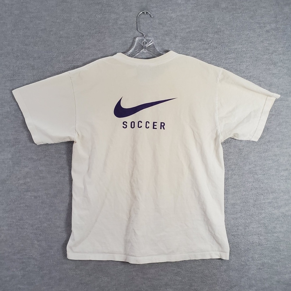 VINTAGE University Of Portland Men Shirt Medium White Nike Swoosh Soccer Y2K